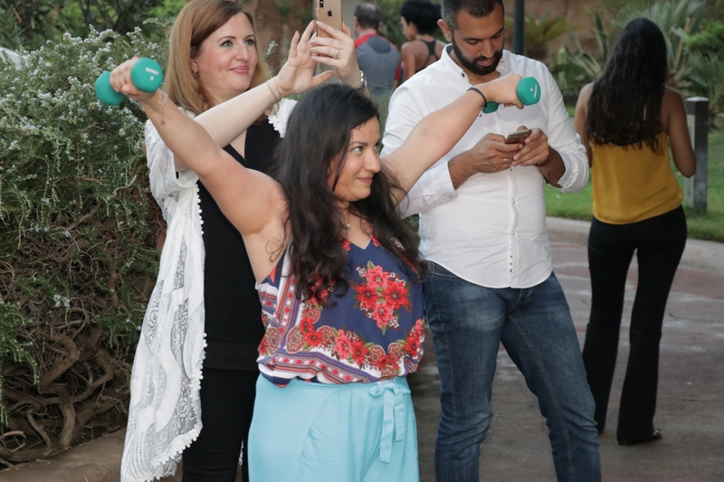 Gathering around the pool at Hilton Beirut Habtoor Grand
